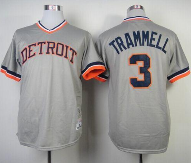 Men's Detroit Tigers ACTIVE PLAYER Custom 1984 Grey Mitchell and Ness Stitched Jersey